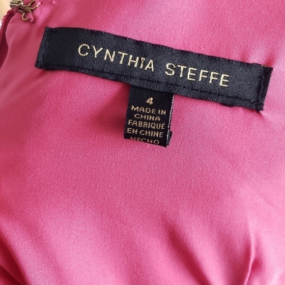 CYNTHIA STEFFE Floral Print Jacquard Peony Cocktail Fit & Flare Dress, Size 4 - Picture 9 of 10